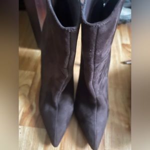 Brown heeled booties size 9
